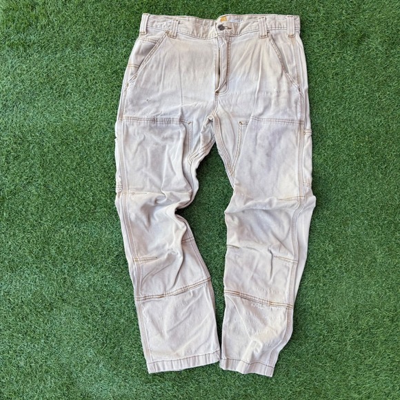 Carhartt Relaxed Fit Carpenter Pants 32x28 Workwear Utility Cotton Distressed - Picture 1 of 8